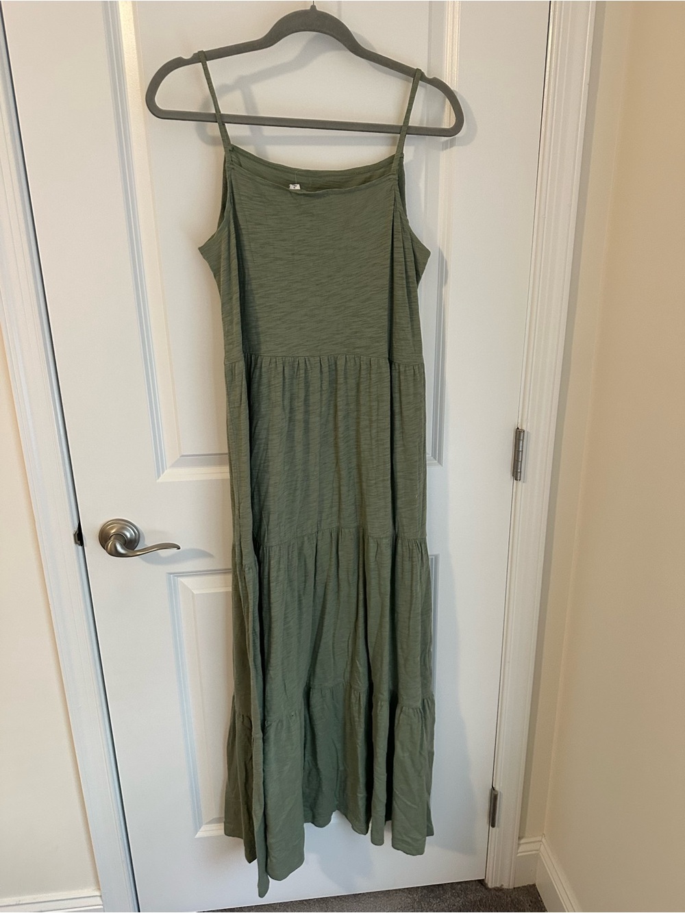 Gap Factory NWT Sleeveless Olive Green Tiered Maxi Dress - Women's